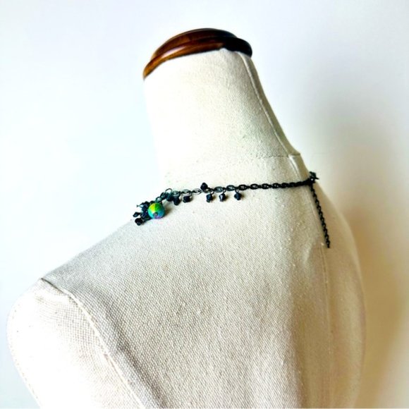 Vintage Hand Made Tear Drop Mystical Goth Charming Statement Necklace - Picture 6 of 7